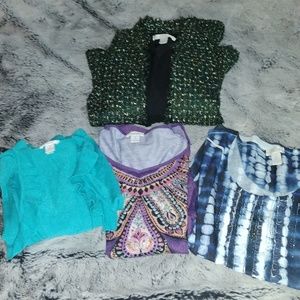 Lot of 6 chicos tops jackets dress size 1 medium